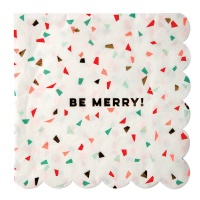 Confetti Print Be Merry Large Paper Napkins By Meri Meri